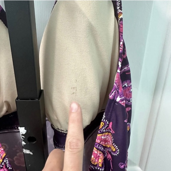 Motherhood Maternity Women’s XL Purple Floral Halter Swim Bathing Suit Top - Picture 6 of 9